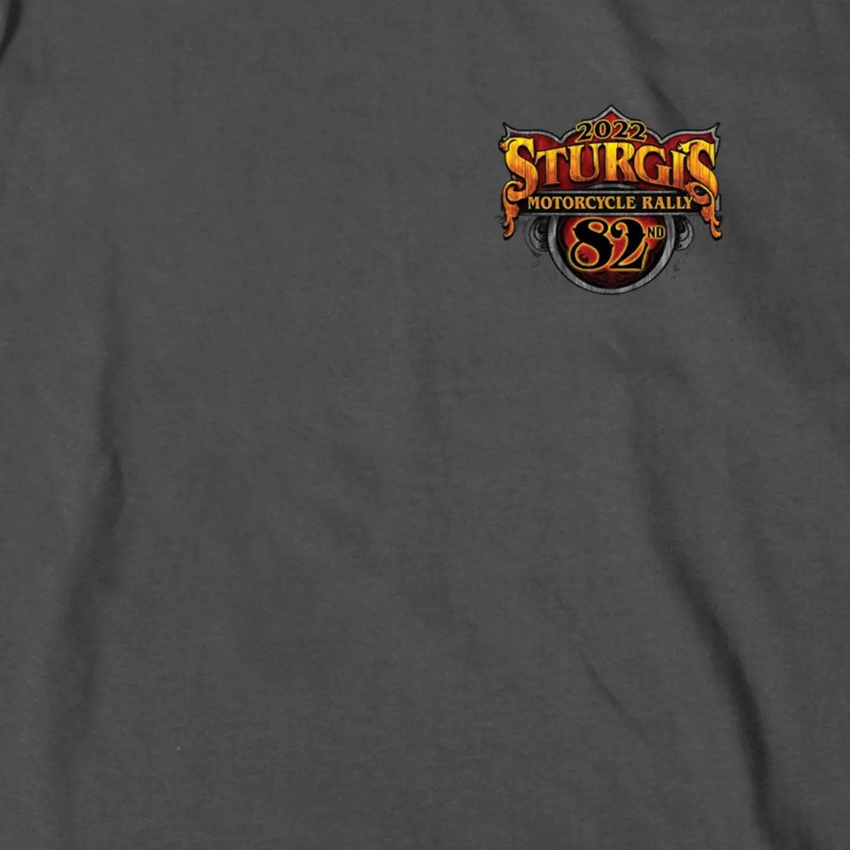 2022 Sturgis Motorcycle Rally SPB1007 Crazy Buffalo Men's Charcoal T-Shirt