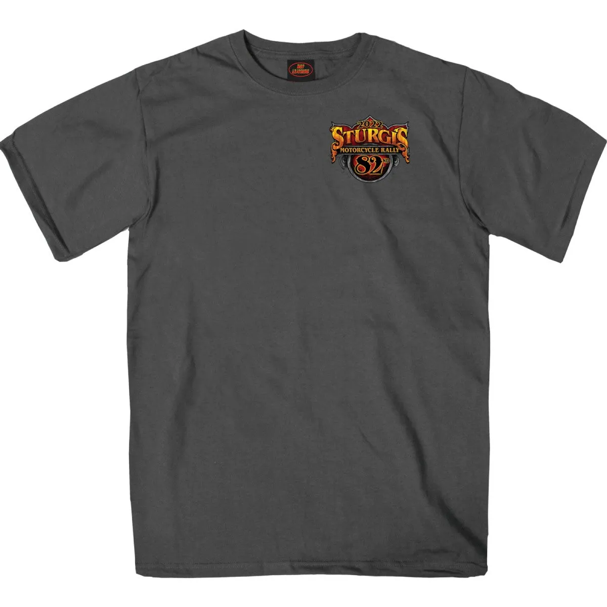 2022 Sturgis Motorcycle Rally SPB1007 Crazy Buffalo Men's Charcoal T-Shirt