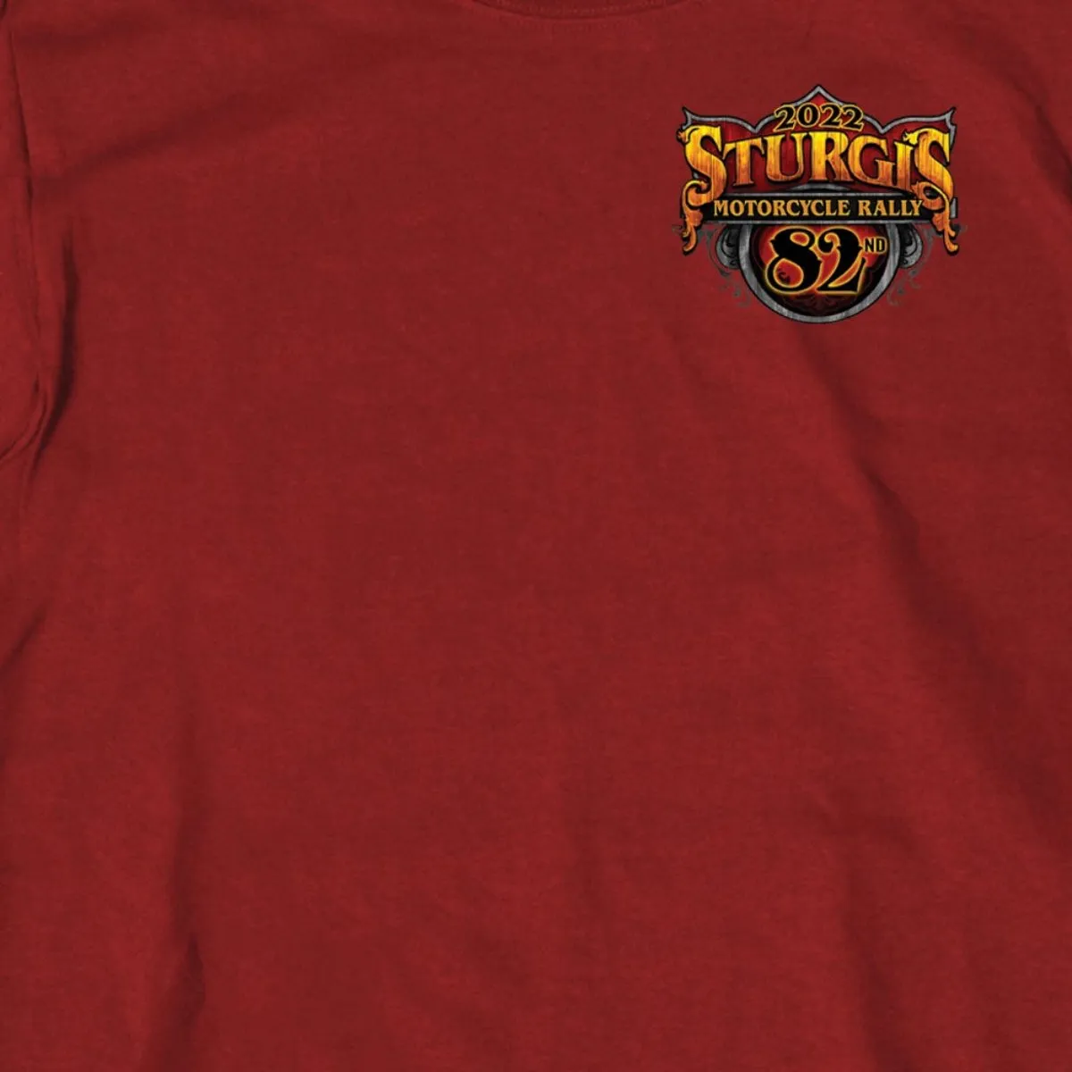 2022 Sturgis Motorcycle Rally SPB1008 Crazy Buffalo Men's Cardinal T Shirt