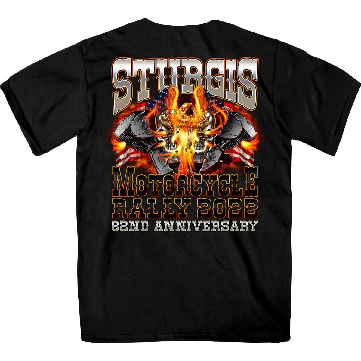 2022 Sturgis Web Exclusive SPB1037 Men's Black Eagle Explosion T-Shirt