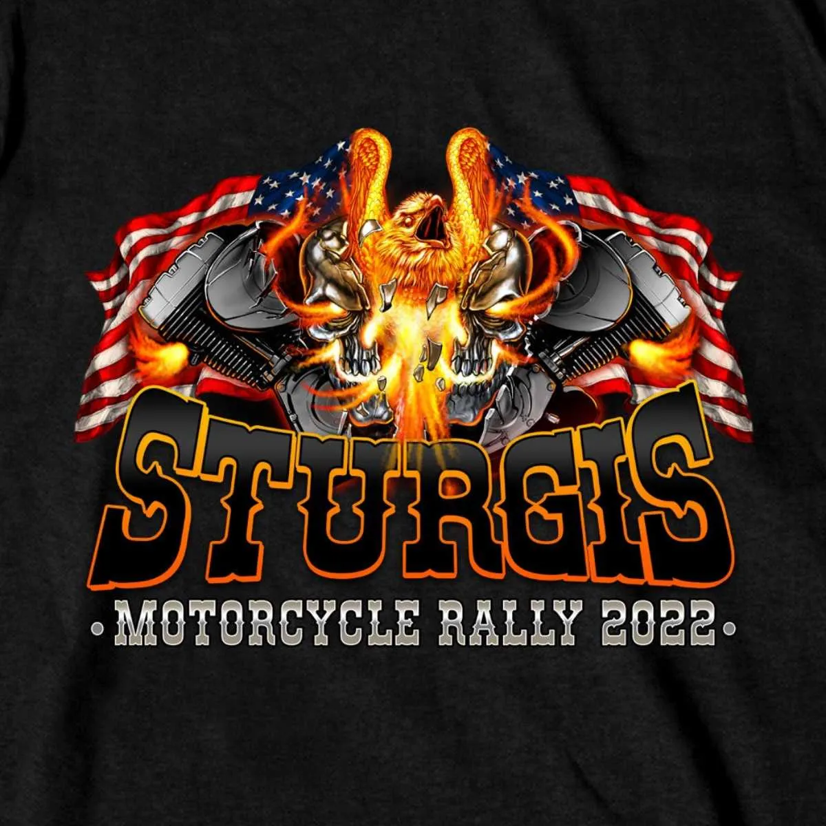 2022 Sturgis Web Exclusive SPB1037 Men's Black Eagle Explosion T-Shirt