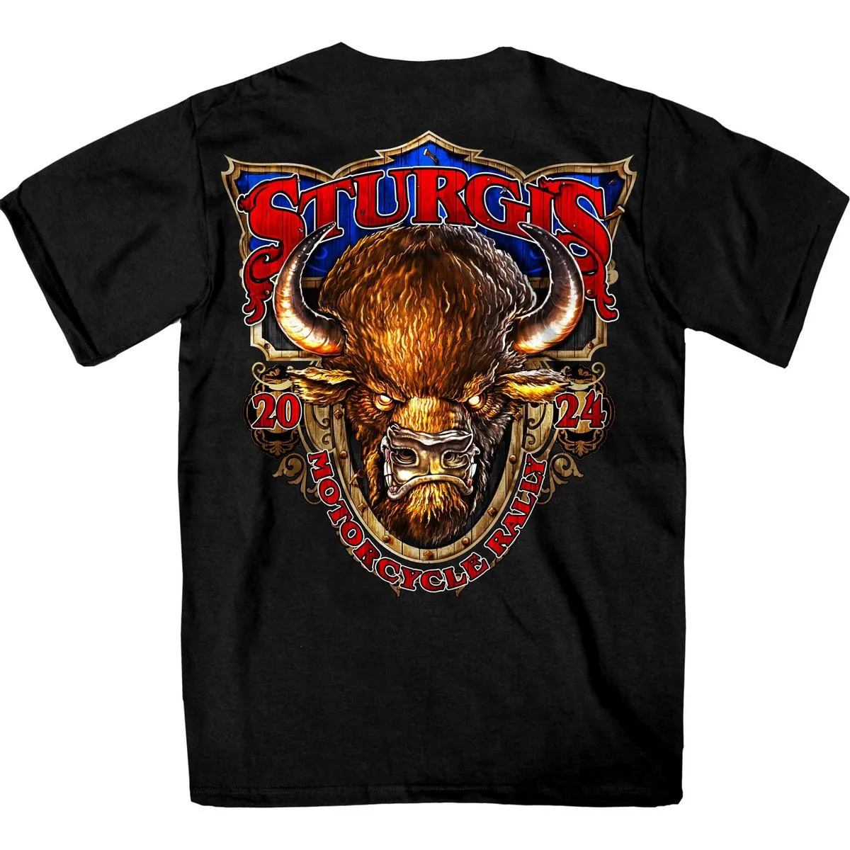 2024 Sturgis Men's Buffalo Black Motorcycle Rally T-Shirt SPB1114