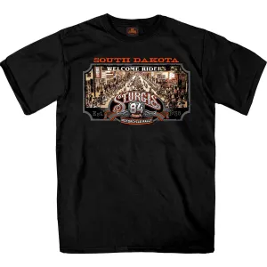 2024 Sturgis Men's Main Street Black Motorcycle Rally T-Shirt SPB1117