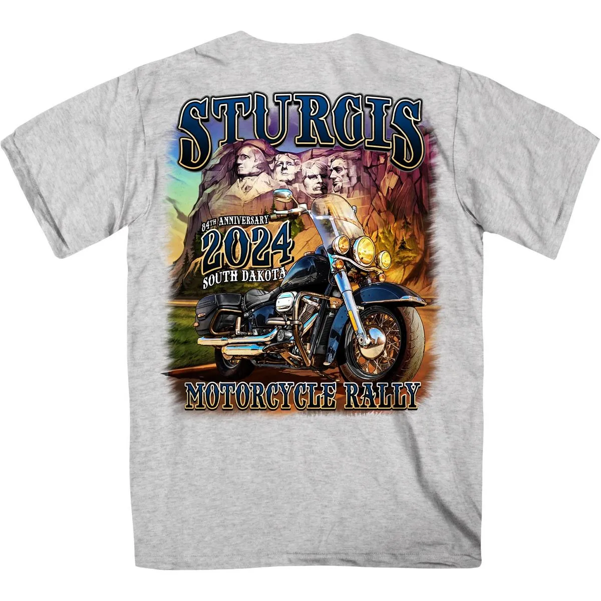 2024 Sturgis Men's Rushmore Ash Motorcycle Rally T-Shirt SPB1134