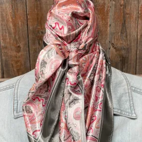 35X35" Pink & Grey Paisley Wild Rag