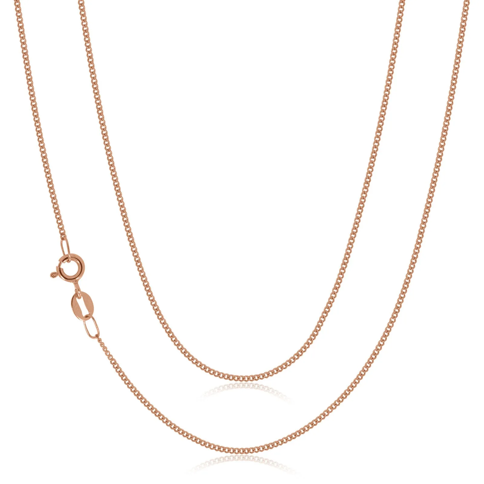 9ct Rose Gold 45cm Curb Chain