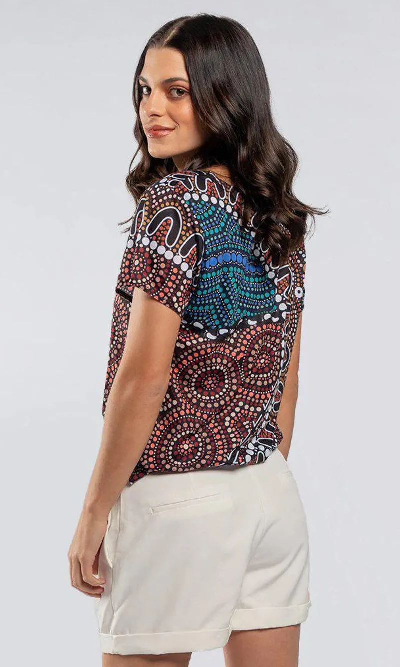 Aboriginal Art Fashion Top Heal our Nura