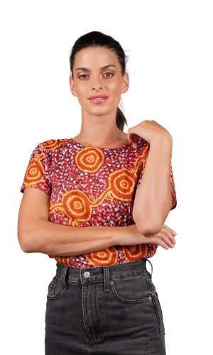 Aboriginal Art Fashion Top Wardapi Dreaming