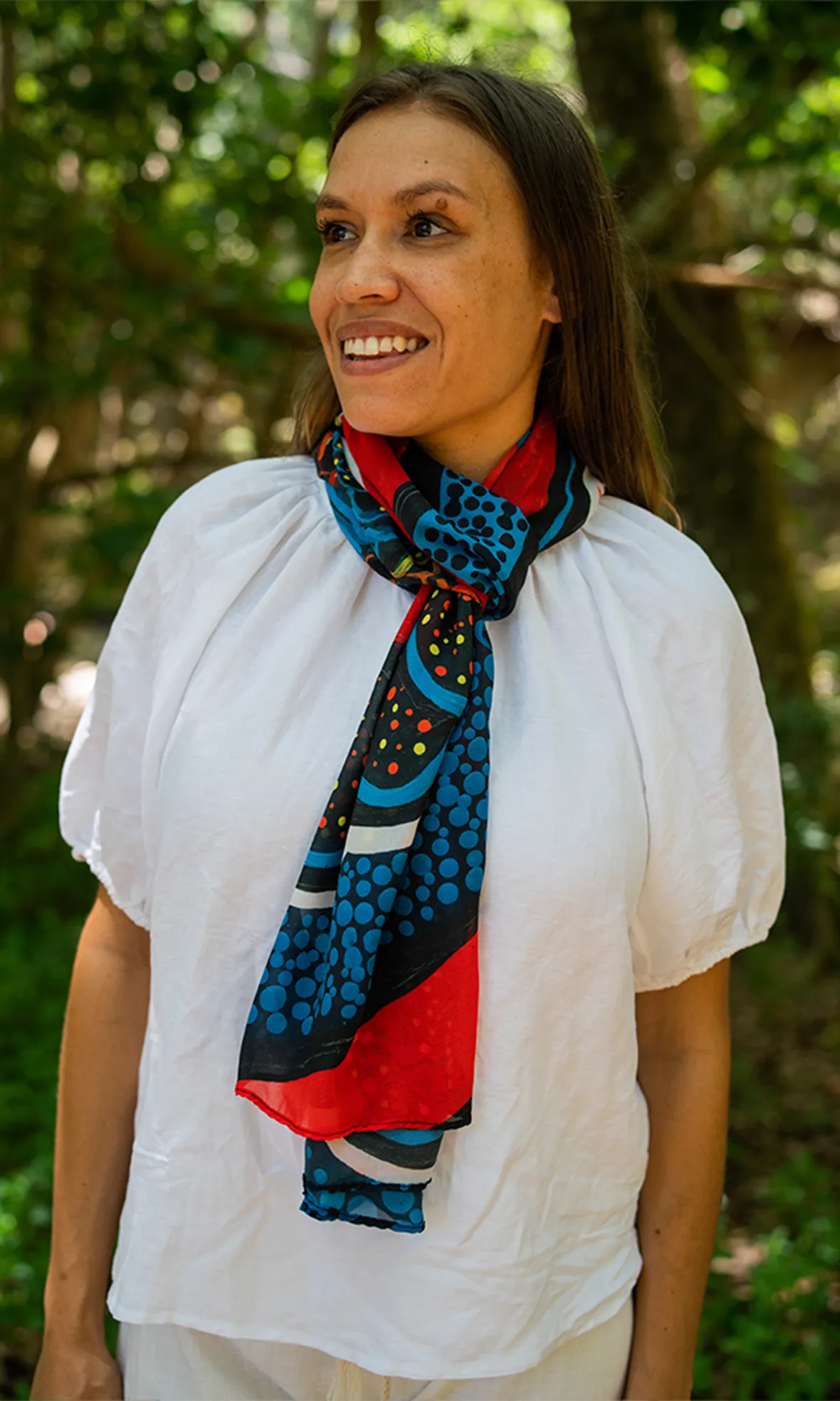 Aboriginal Art Scarf Cockatoo Firebird