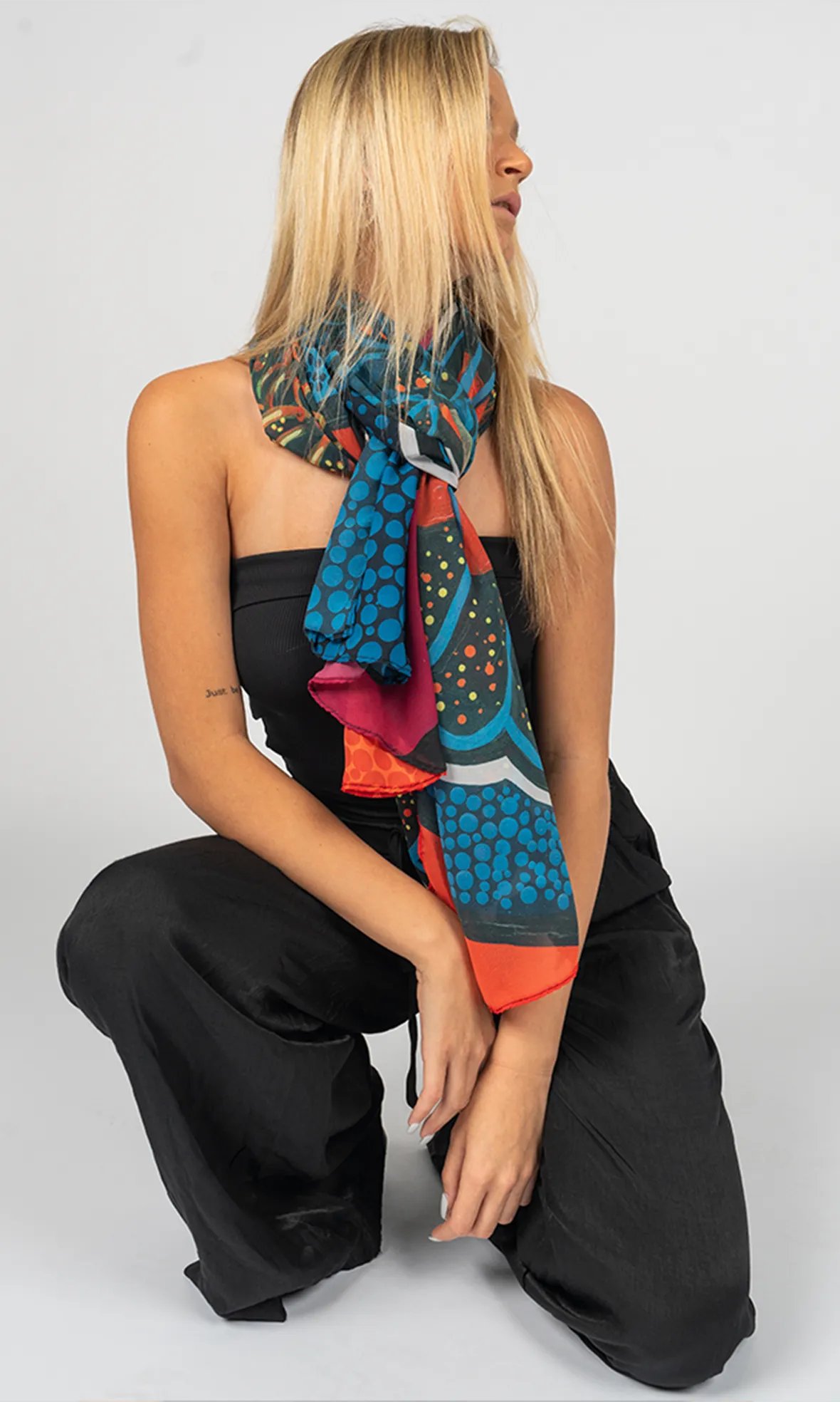 Aboriginal Art Scarf Cockatoo Firebird