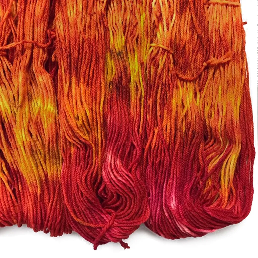 About The Color-Autumn Breeze, Orange & Red Hand Dyed Yarn