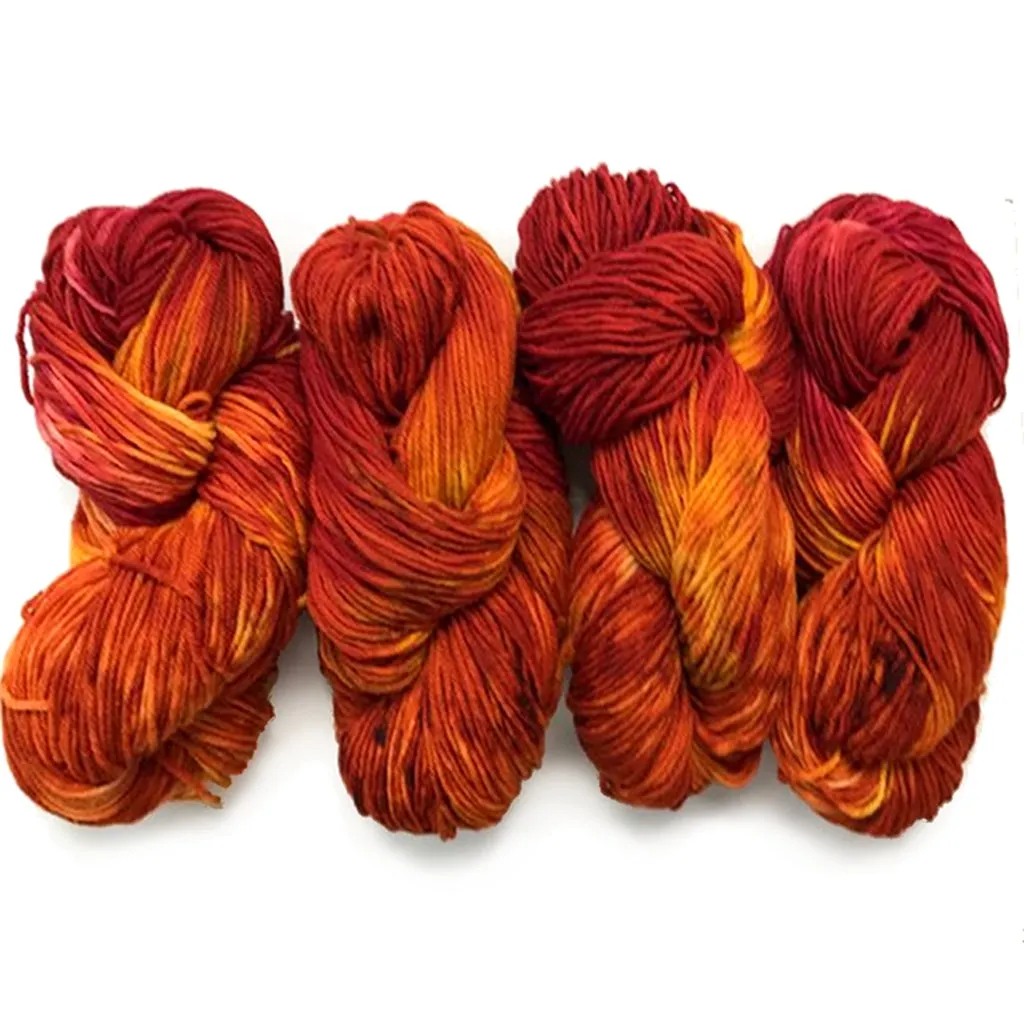 About The Color-Autumn Breeze, Orange & Red Hand Dyed Yarn