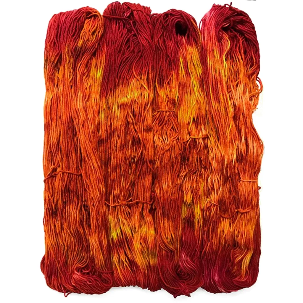 About The Color-Autumn Breeze, Orange & Red Hand Dyed Yarn