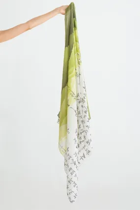 Accessory- Green or yellow  Hangul Design Korean Languages Wrap Long Shawl Scarf