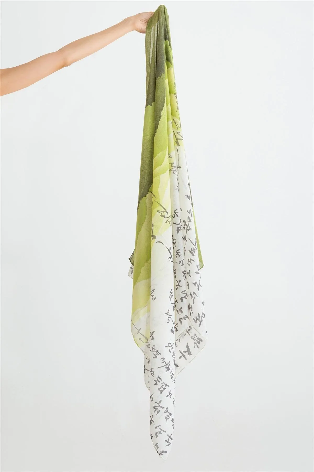 Accessory- Green or yellow  Hangul Design Korean Languages Wrap Long Shawl Scarf