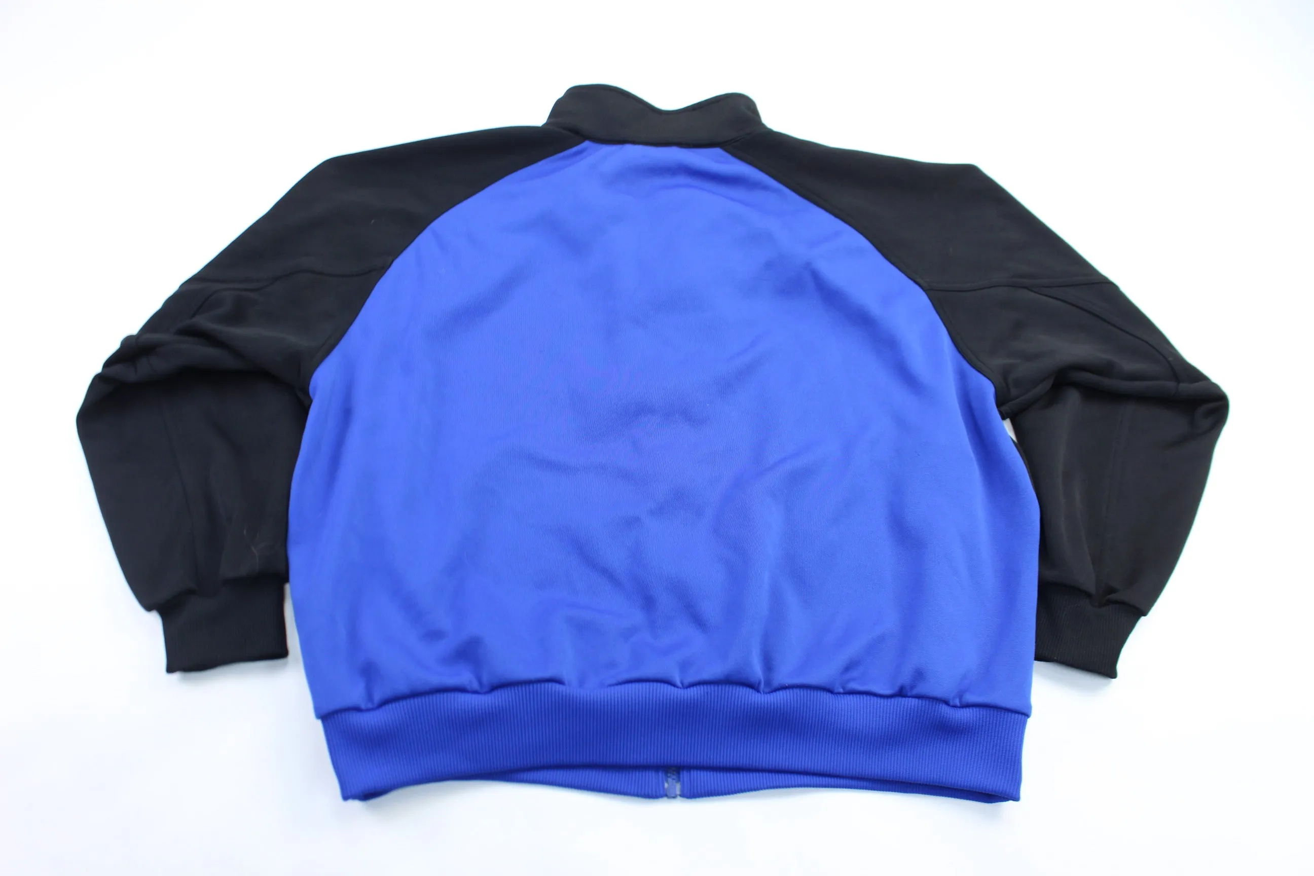 Adidas Embroidered Logo Black & Blue Striped Track Jacket