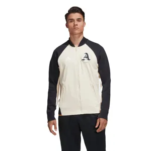 Adidas Mens Linen/Black Vrct Varsity Collegiate Zipup Jacket