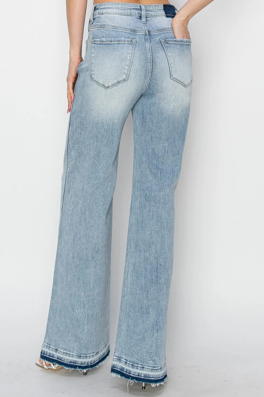 Amanda Wide Leg Released Hem Jeans by Risen