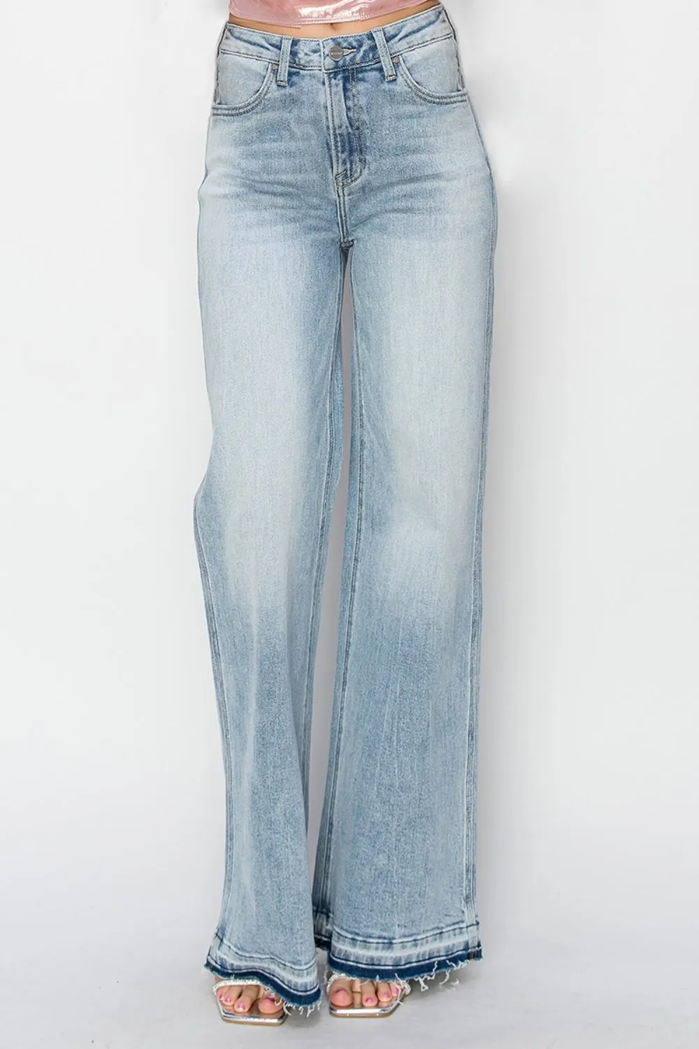 Amanda Wide Leg Released Hem Jeans by Risen