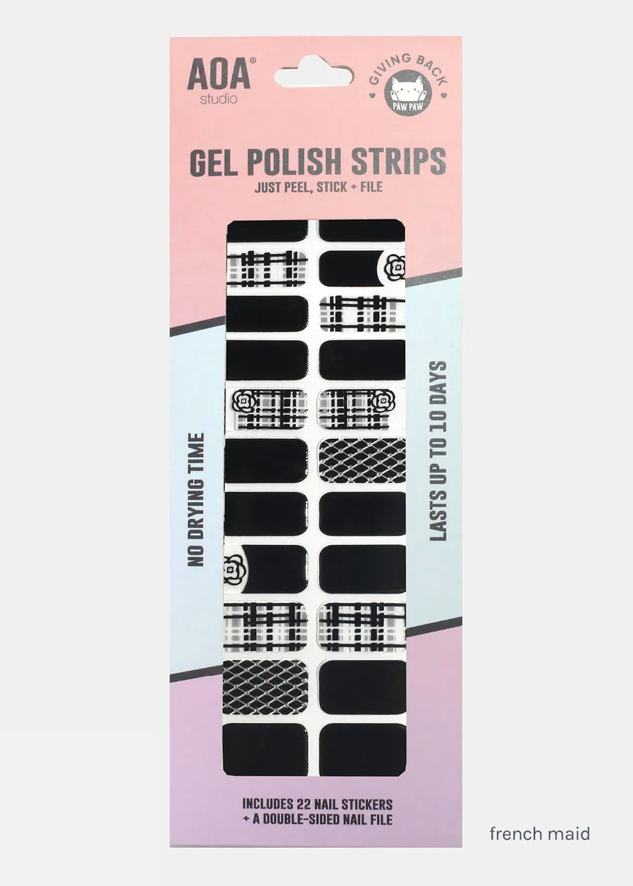 AOA Paw Paw Gel Polish Strips: French Maid