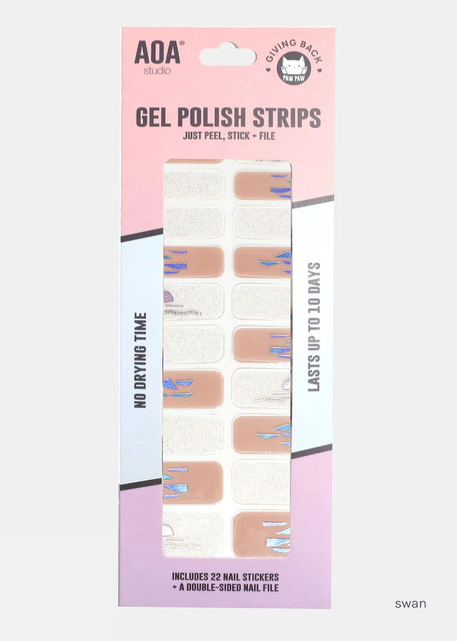 AOA Paw Paw Gel Polish Strips: Swan