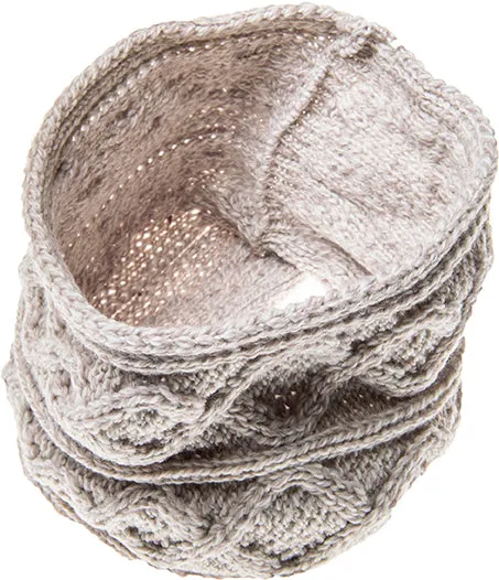 Aran Diamond Snood Scarf | Oatmeal