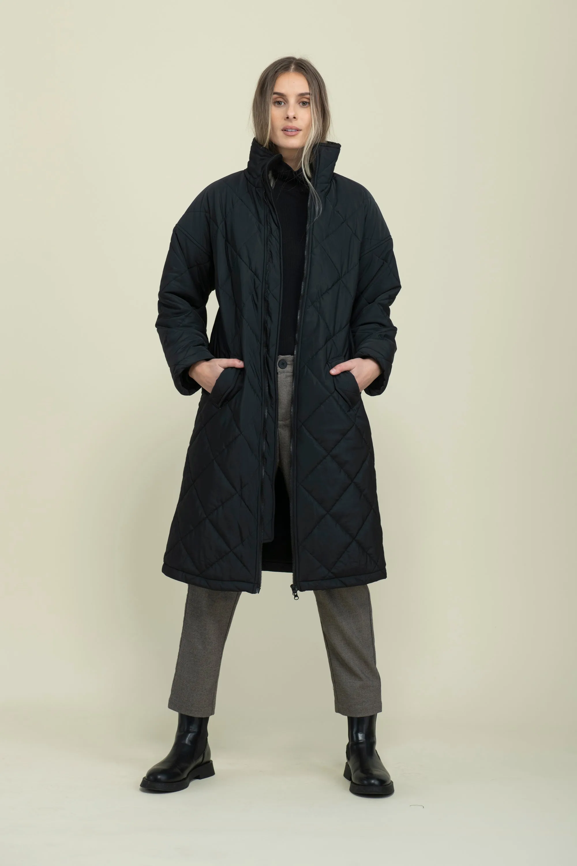 Arie-Long Quilted Coat