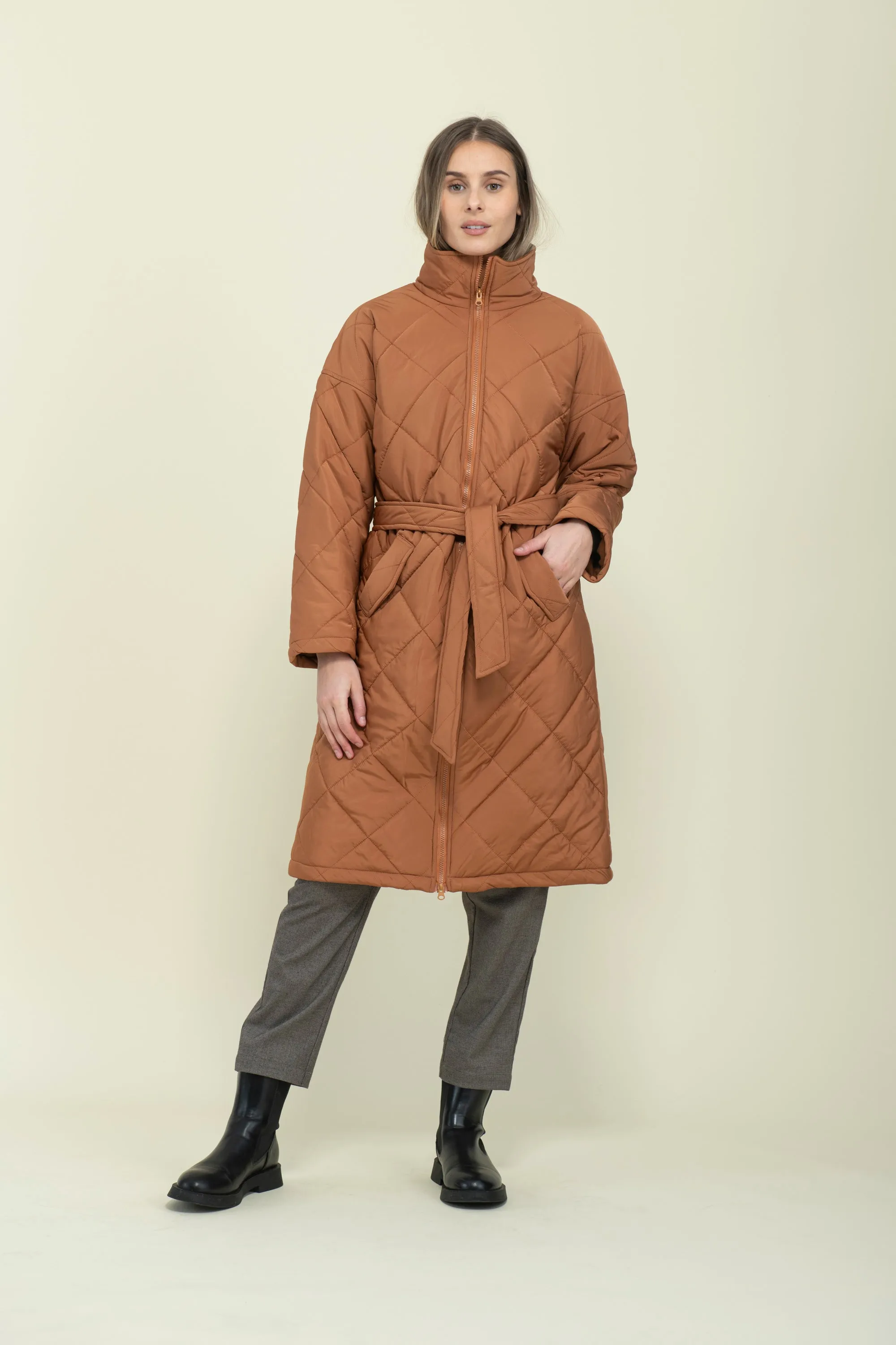 Arie-Long Quilted Coat