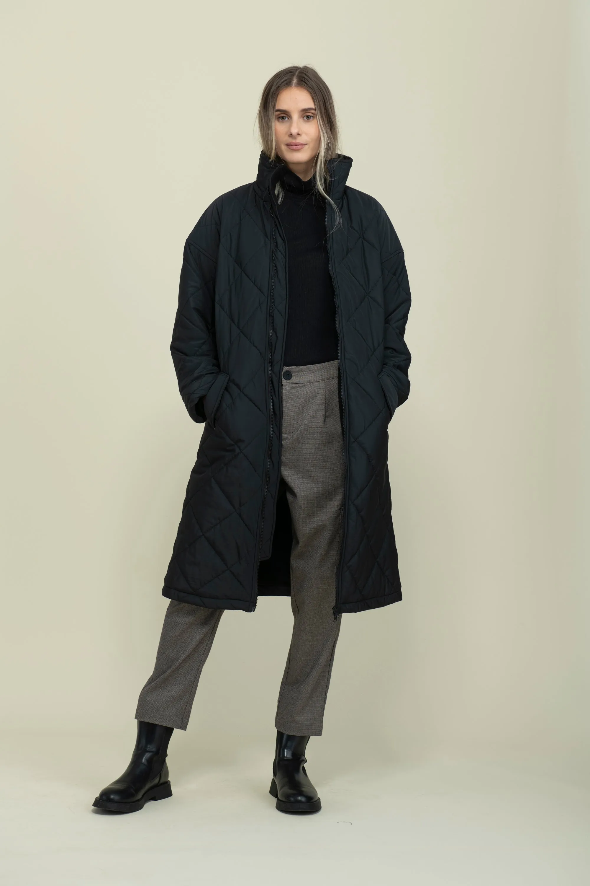 Arie-Long Quilted Coat