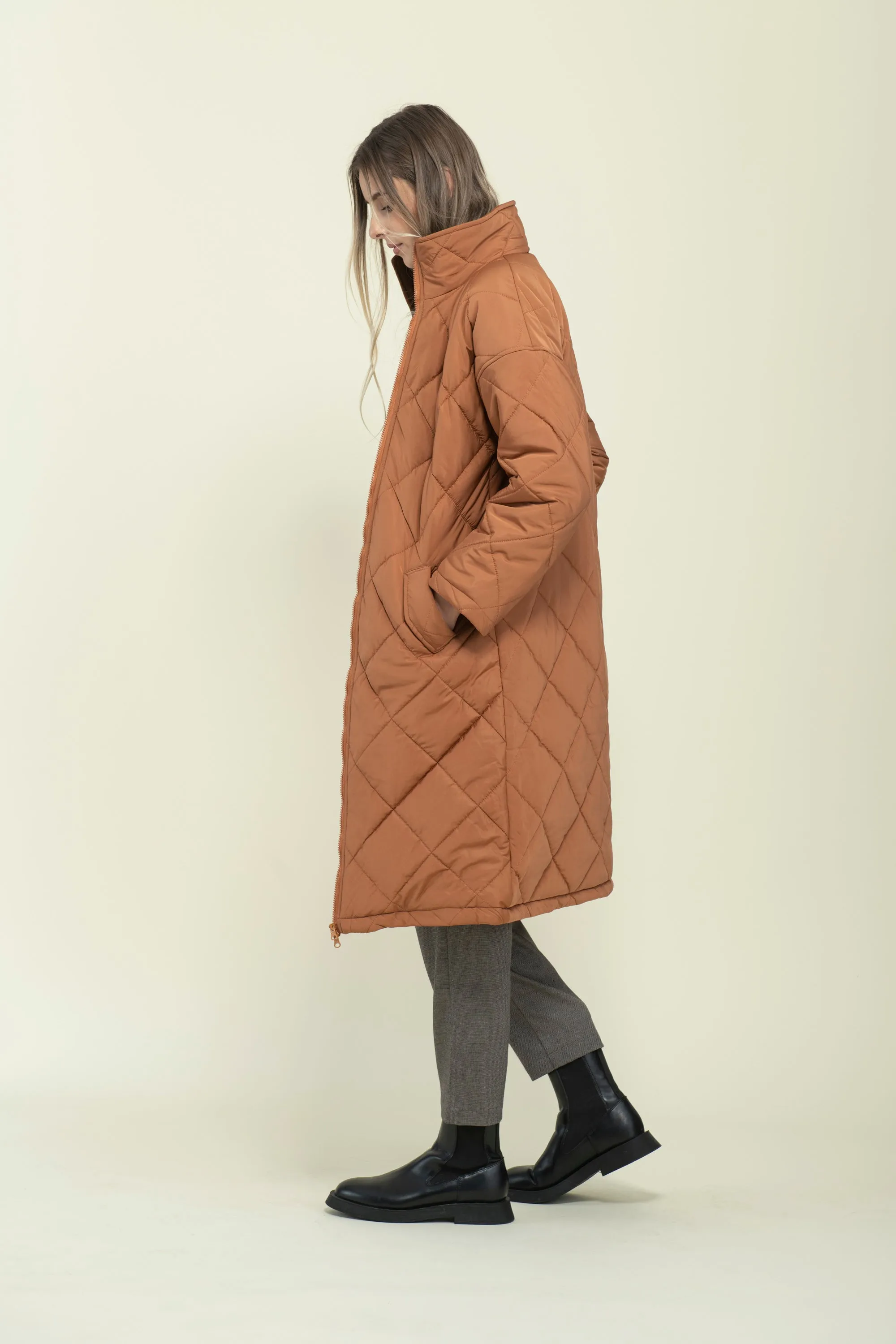 Arie-Long Quilted Coat