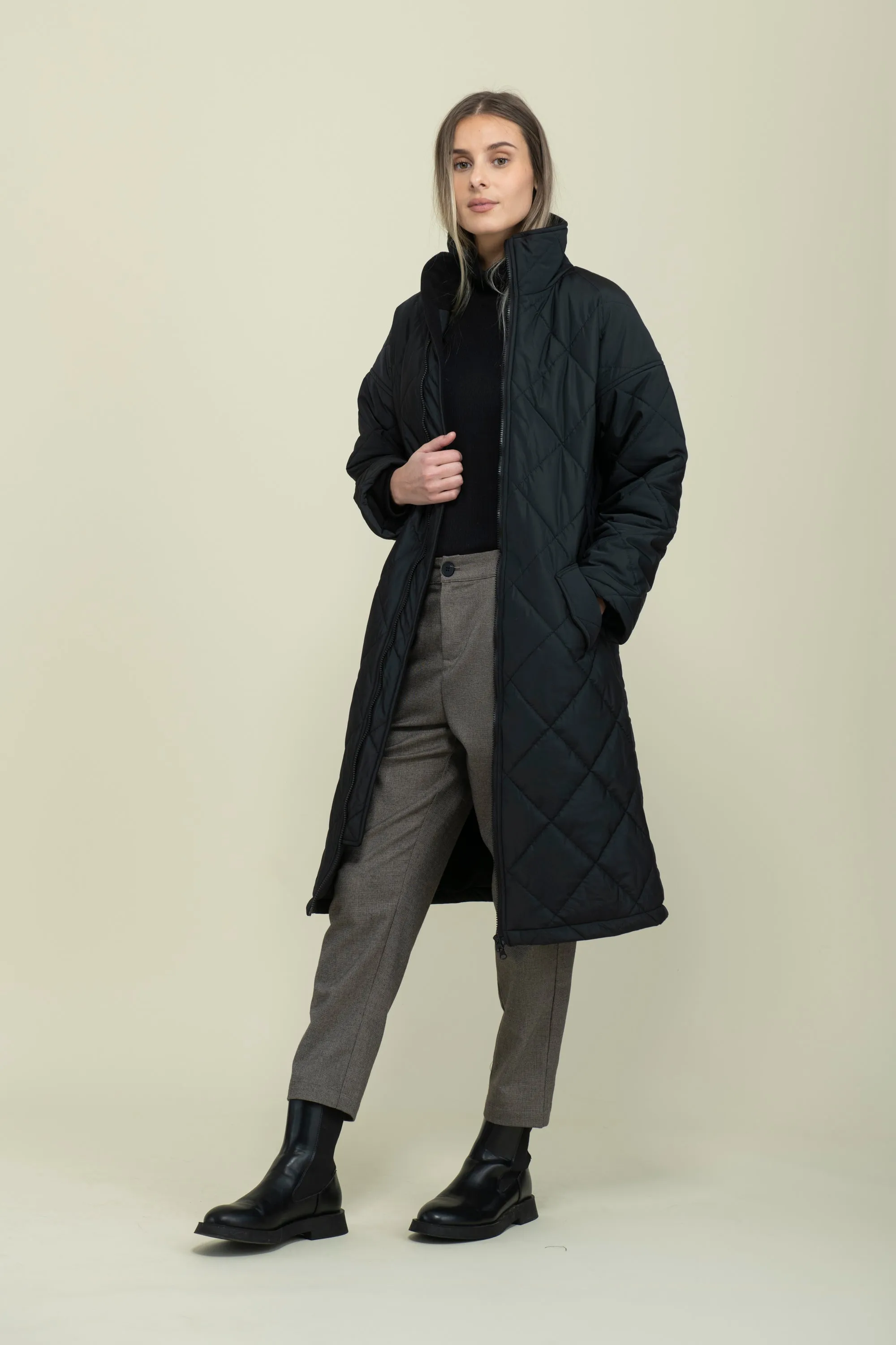 Arie-Long Quilted Coat