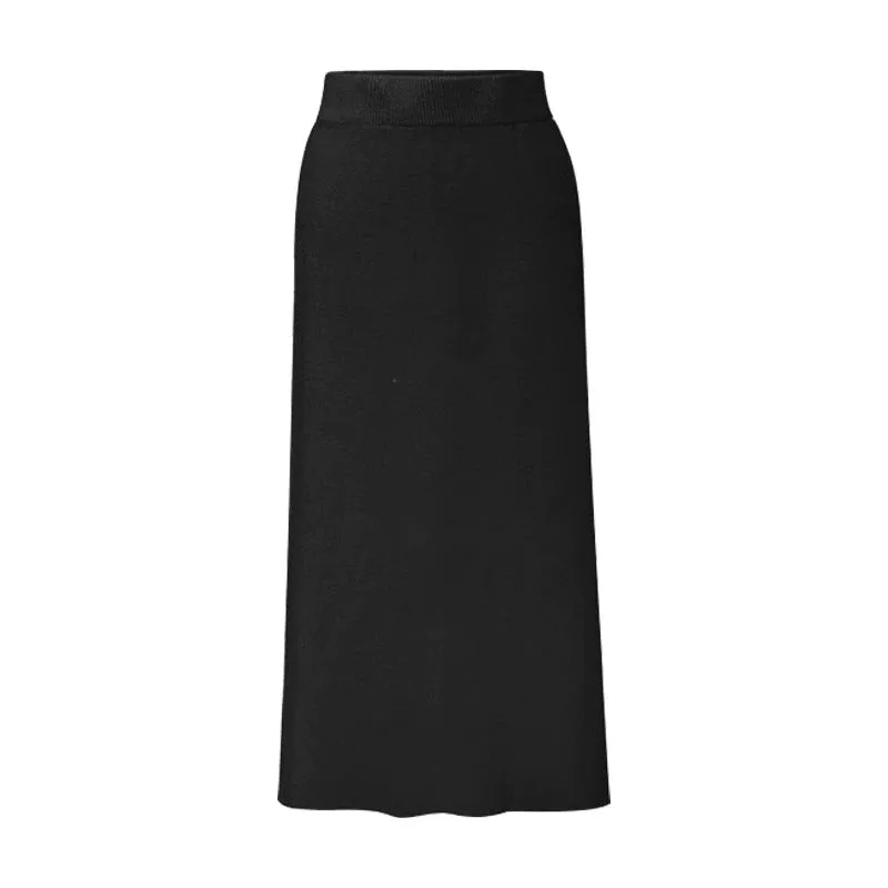 Autumn and Winter Fashion Knitted Side-slit Straight Skirts