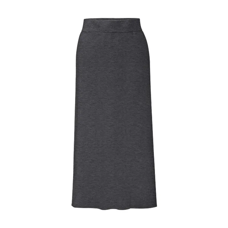 Autumn and Winter Fashion Knitted Side-slit Straight Skirts