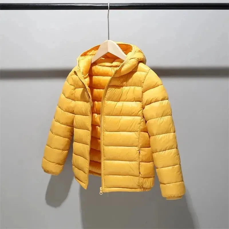 Autumn Girls Down Jacket 4-12 Years Children Clothing Winter Boys Warm Snowsuit Jackets Kids Hooded Light Down Outerwear Coats