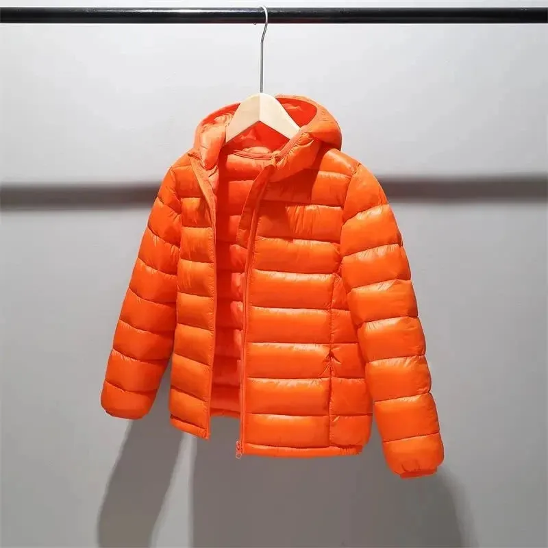 Autumn Girls Down Jacket 4-12 Years Children Clothing Winter Boys Warm Snowsuit Jackets Kids Hooded Light Down Outerwear Coats