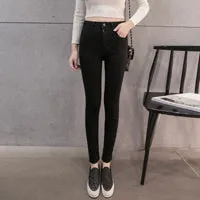 Autumn Women High Waist Jeans Casual Denim Skinny big Size Pencil Pants casual skinny denim pants slim female trousers