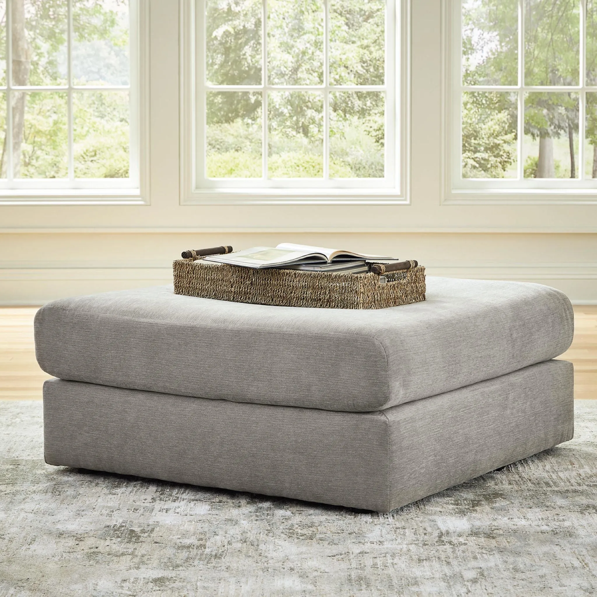 Avaliyah Oversized Accent Ottoman - Ash