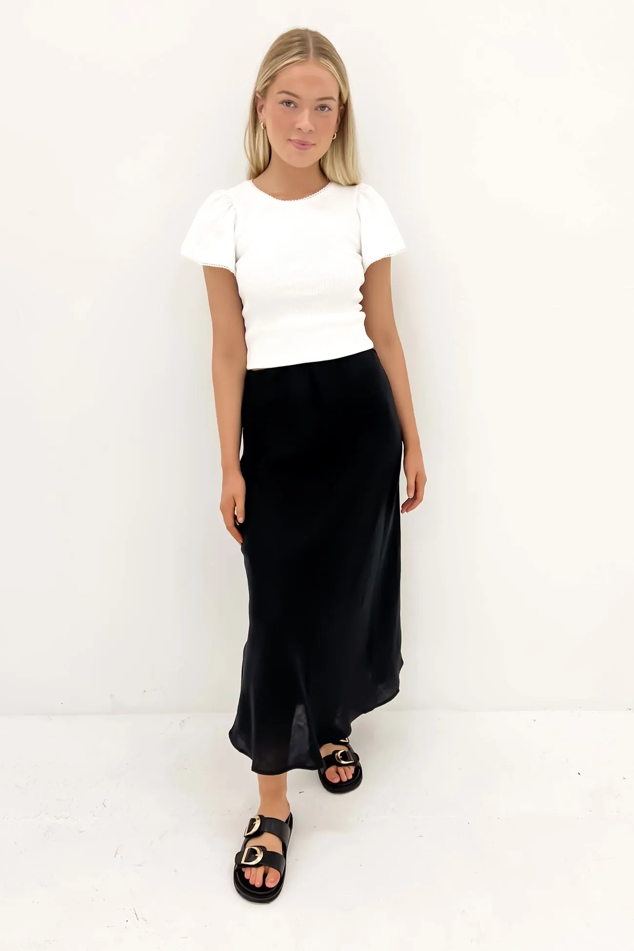 Azariah Midi Skirt Black