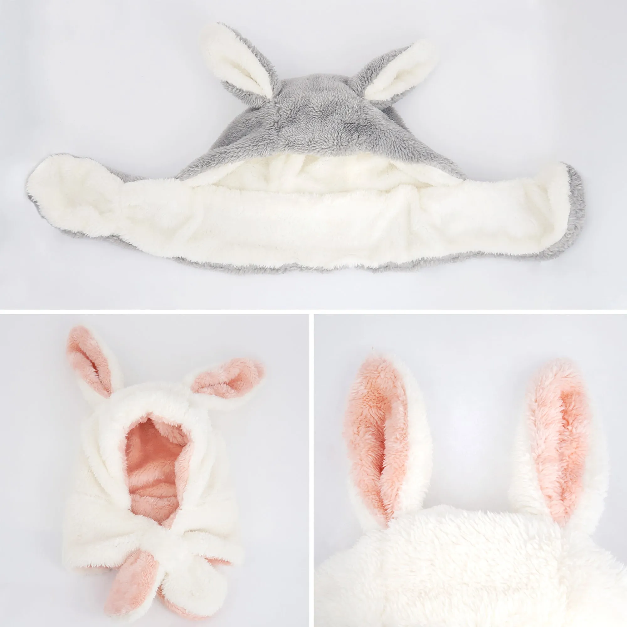 Baby Winter Earflap Bunny Bear Cozy Plush Fleece Hat | Rabbit Beige