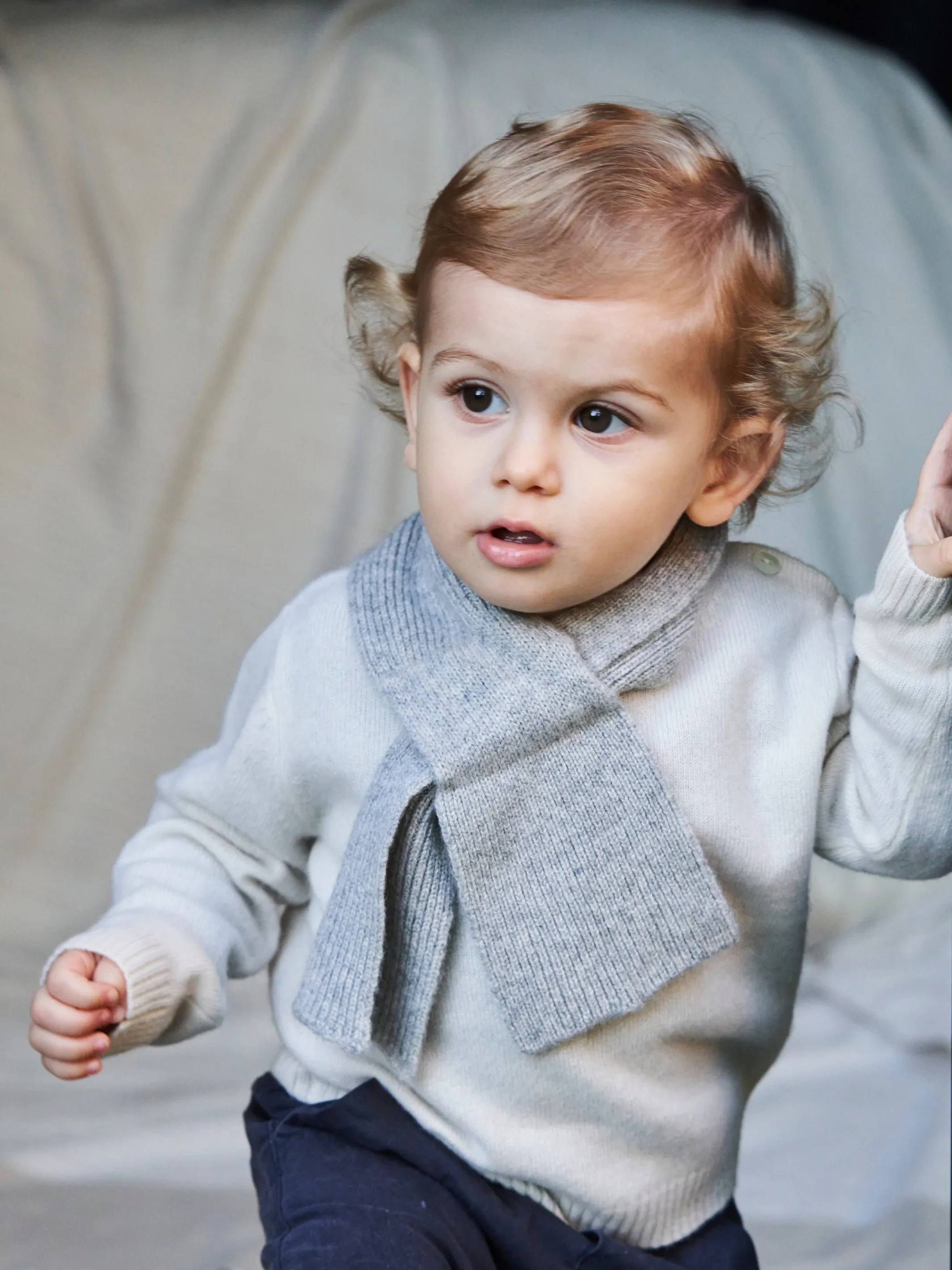 Baby's Cashmere Scarf Grey