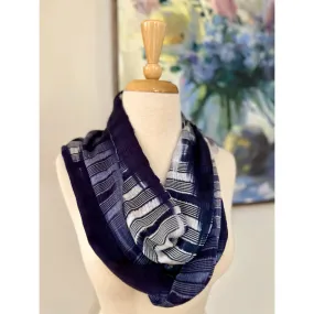 Bamboo Infinity Scarf #1 Navy/Black/Gray/White