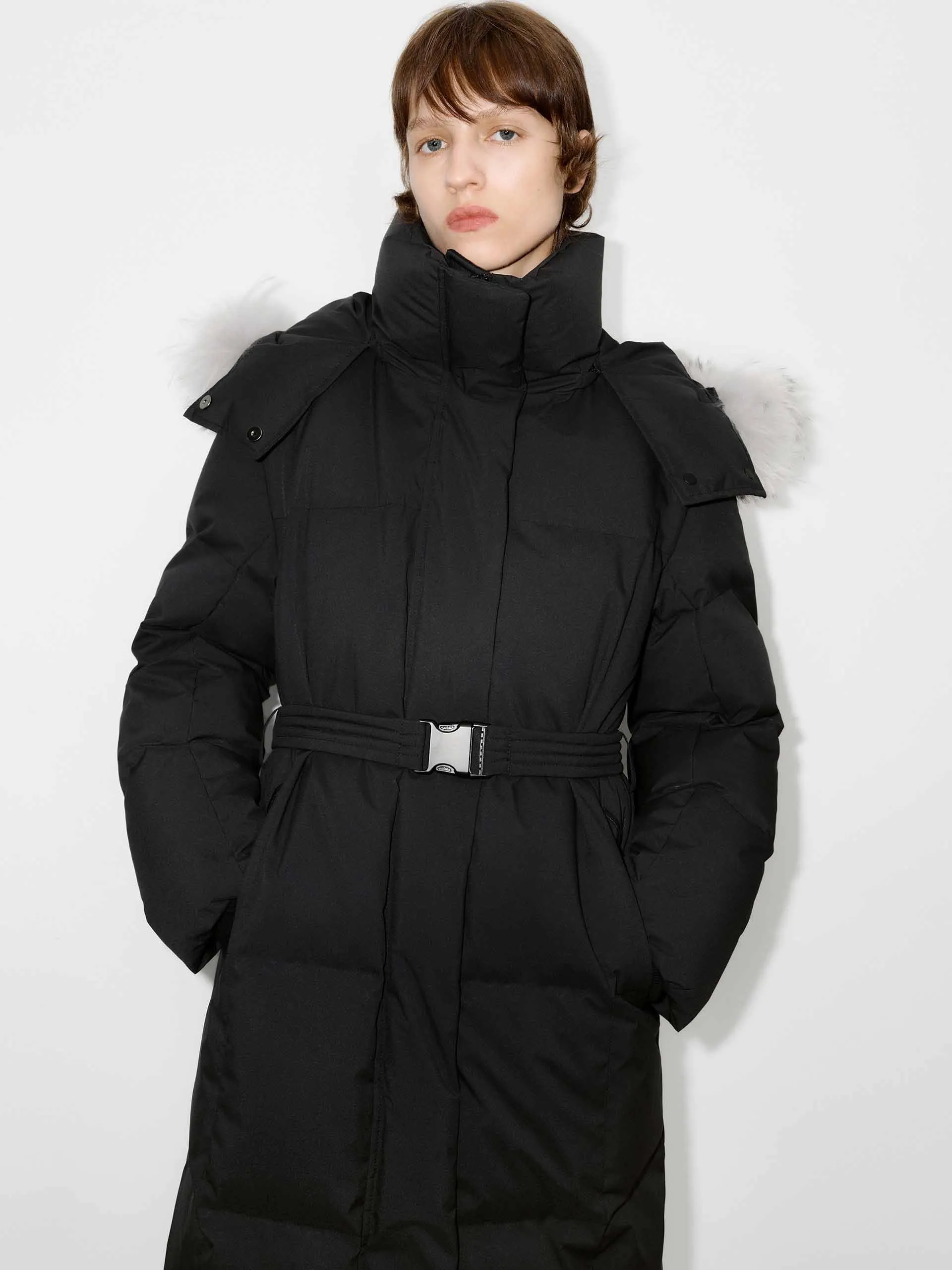 Belted Quilted Down Coat