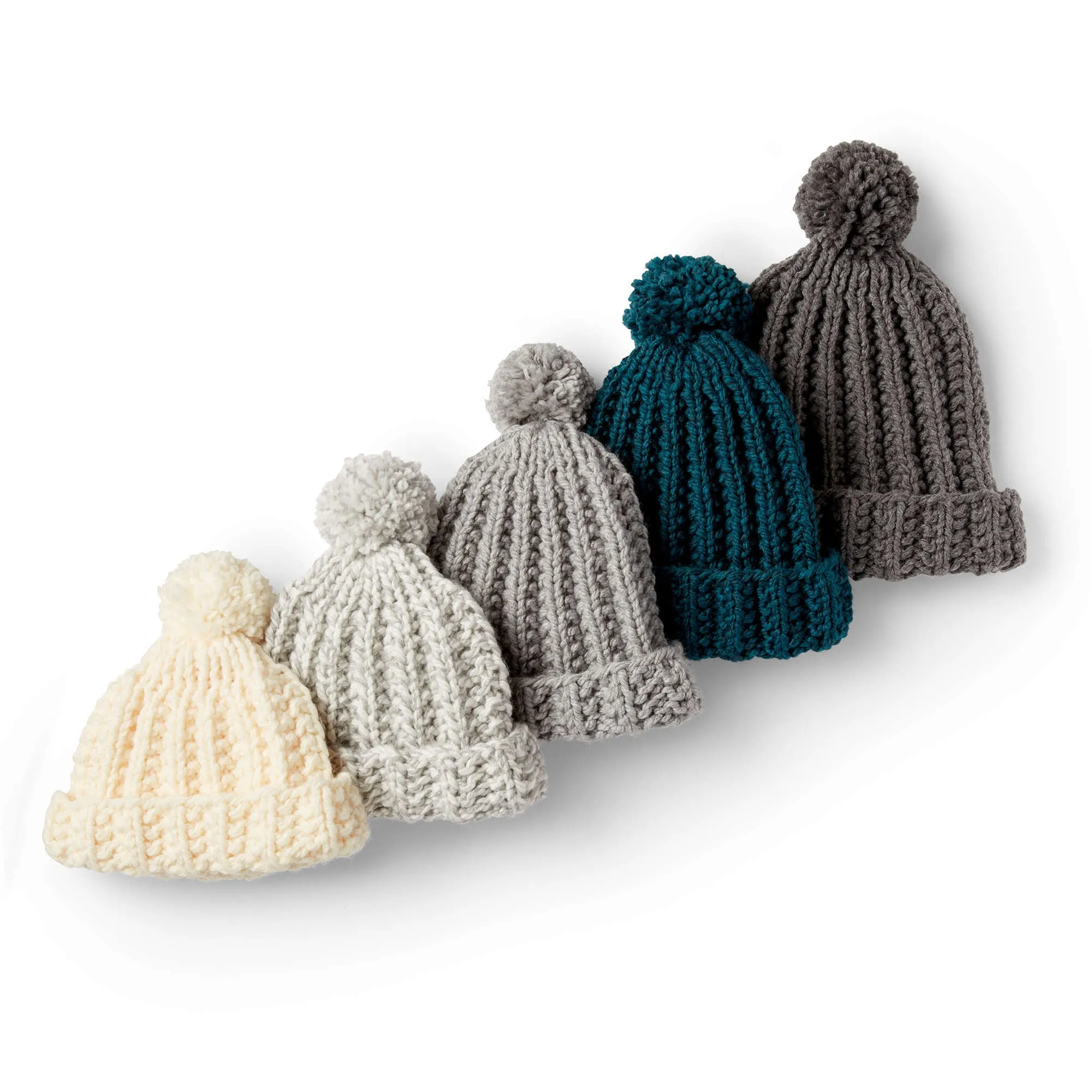 Bernat Basic Knit Ribbed Family Hat