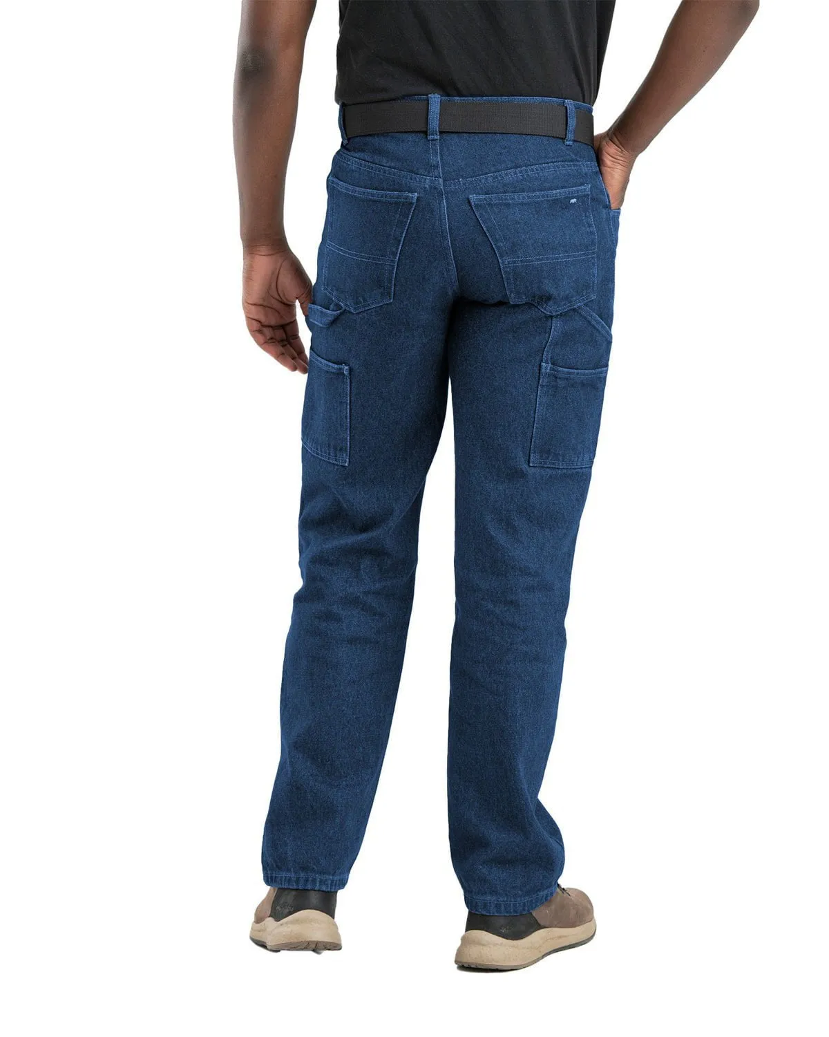 Berne Apparel Mens Heartland Flex Carpenter Stone Wash Dark Cotton Blend Jeans