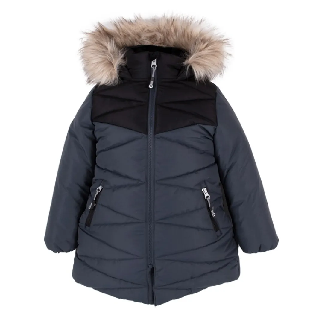 Black / Charcoal Quilted Winter Coat