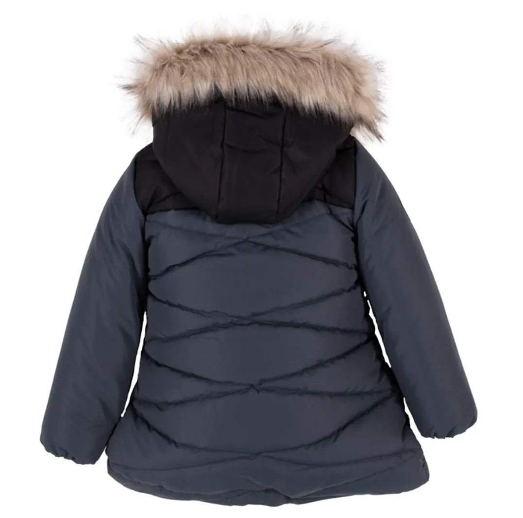 Black / Charcoal Quilted Winter Coat