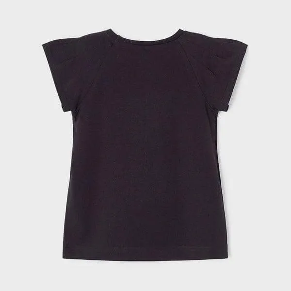 BLACK GRAPHIC T-SHIRT FOR GIRLS