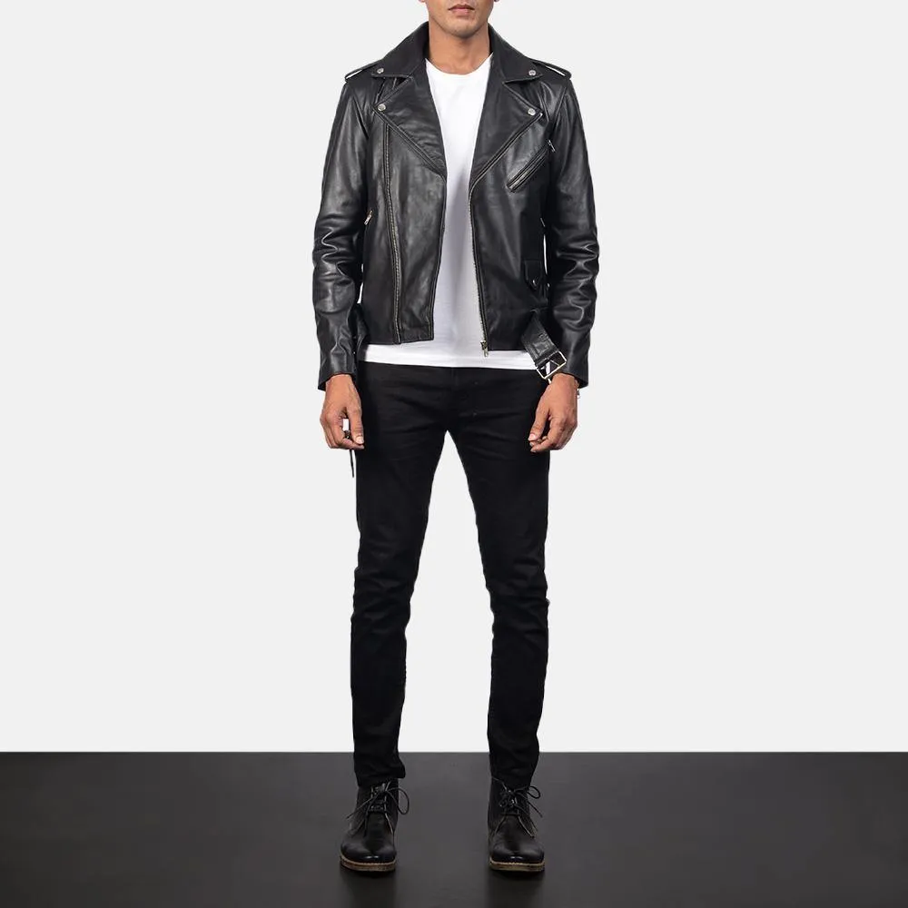 Black Leather Biker Jacket