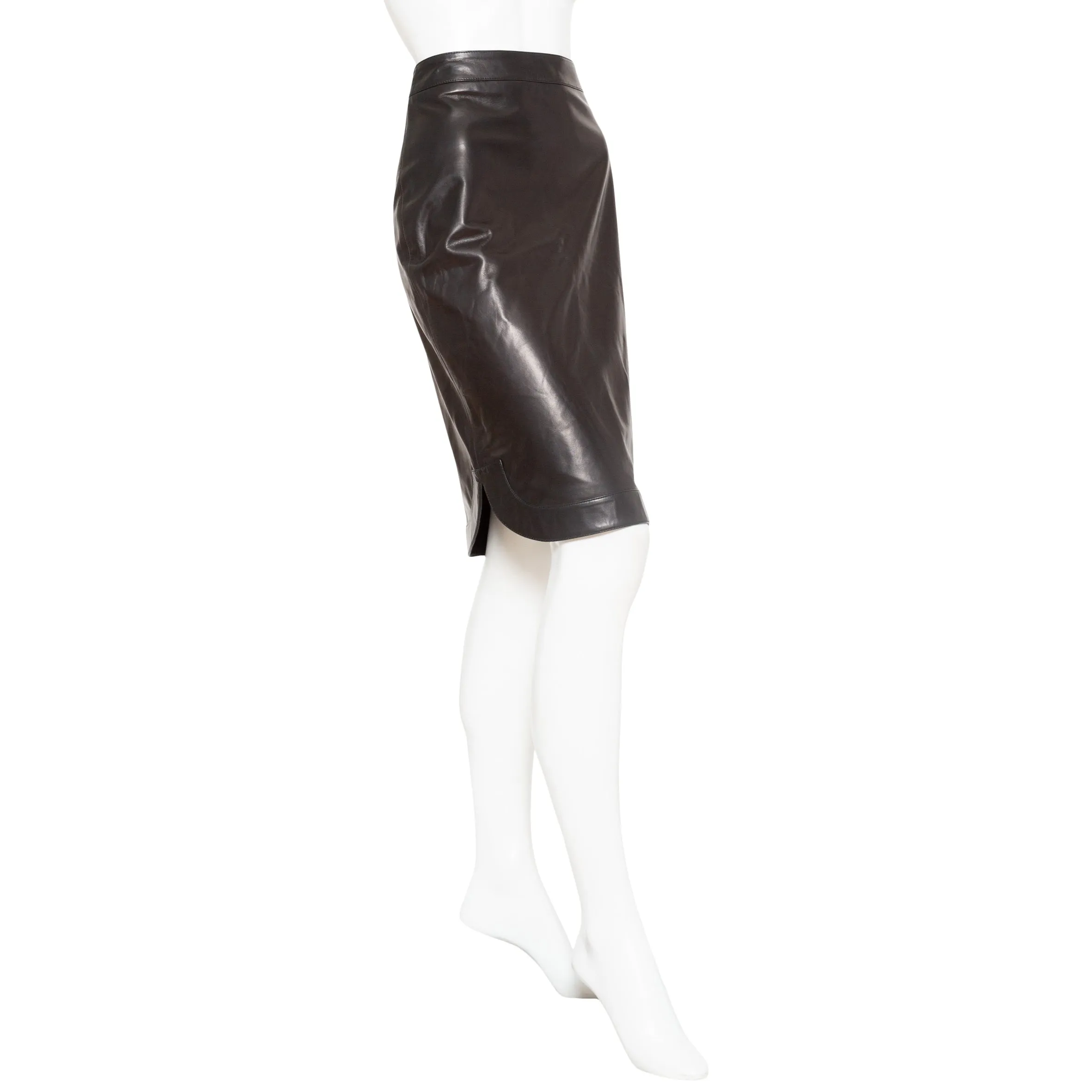 Black Leather Pencil Skirt