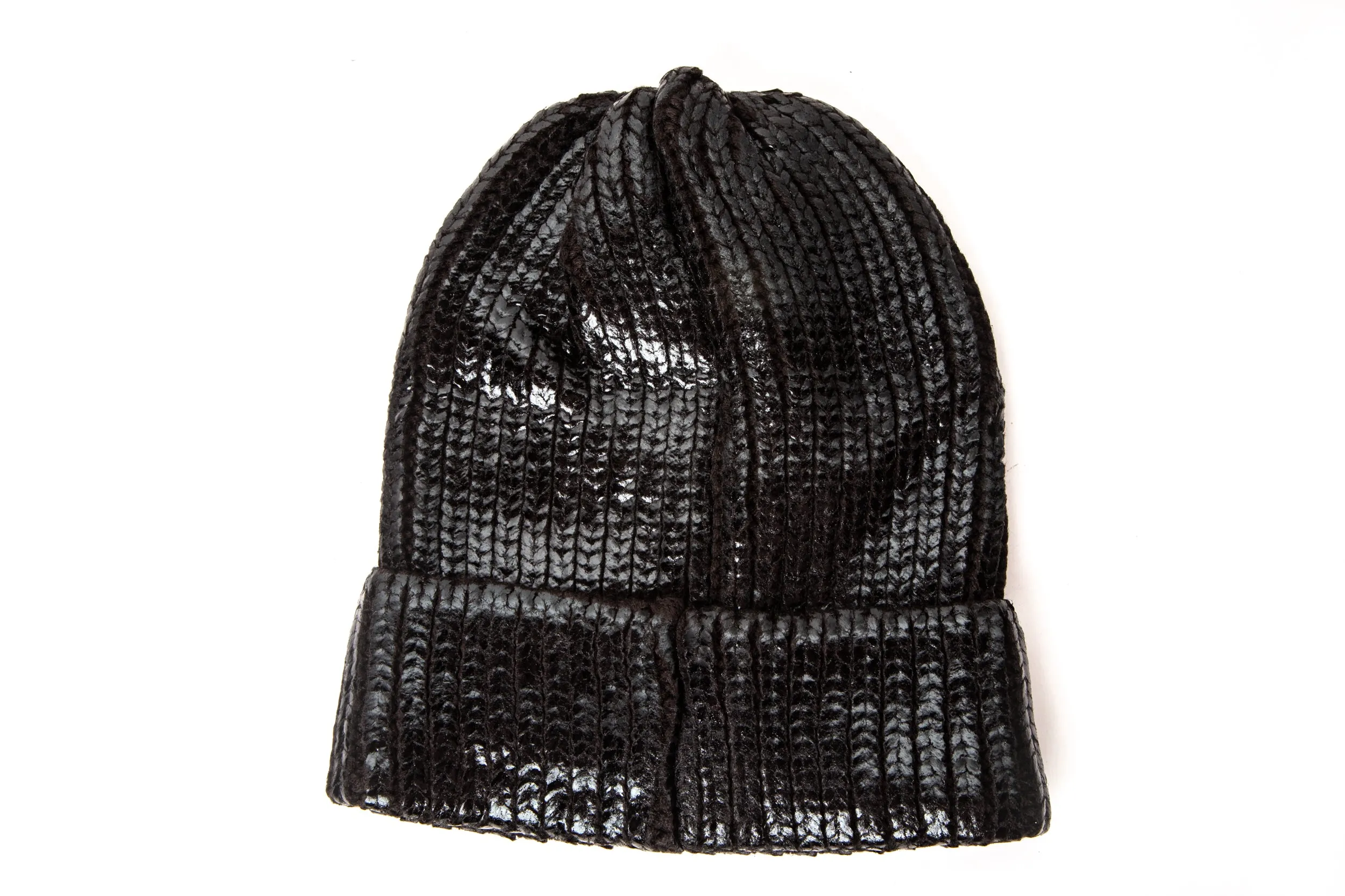 Black metallic beanie